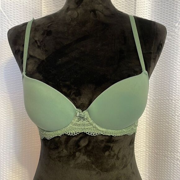 Auden green with lace two-way strap bra size 32A - Picture 1 of 6